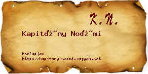 Kapitány Noémi névjegykártya
